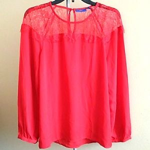 Apt.9 Red Lace Top (M)